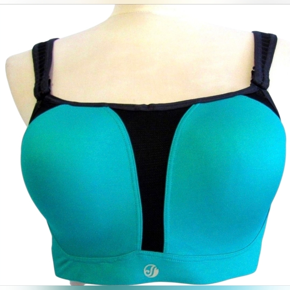 Soma Sport Max Support Contour Underwire Bra, Size 34D, Aqua Black